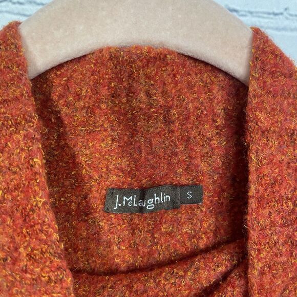 J Mclaughlin Sweater Women Small Wool Blend Burnt Orange Long Sleeve Soft Preppy - Picture 6 of 11